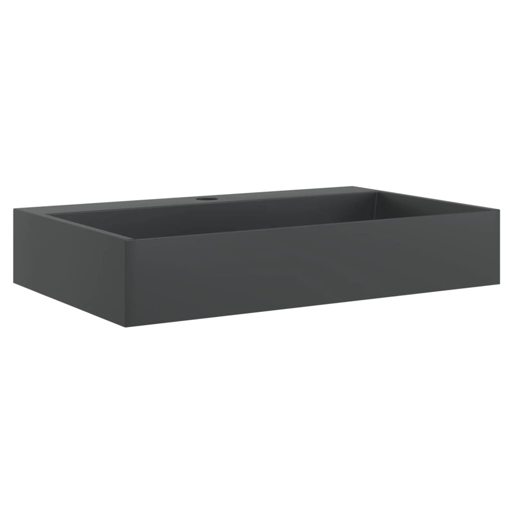 Handfat 60x38x11 cm mineralgjuten/marmor matt svart