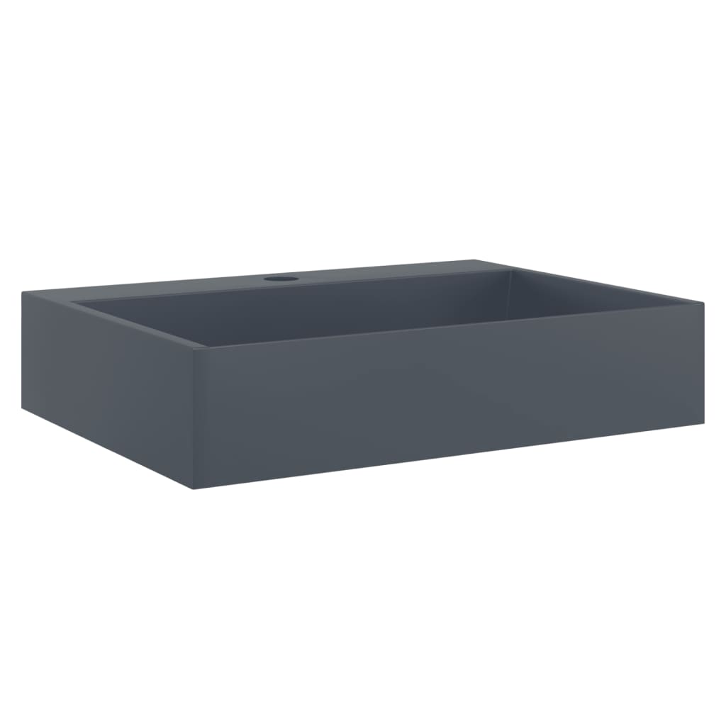 Handfat 50x38x11 cm mineralgjuten/marmor antracit