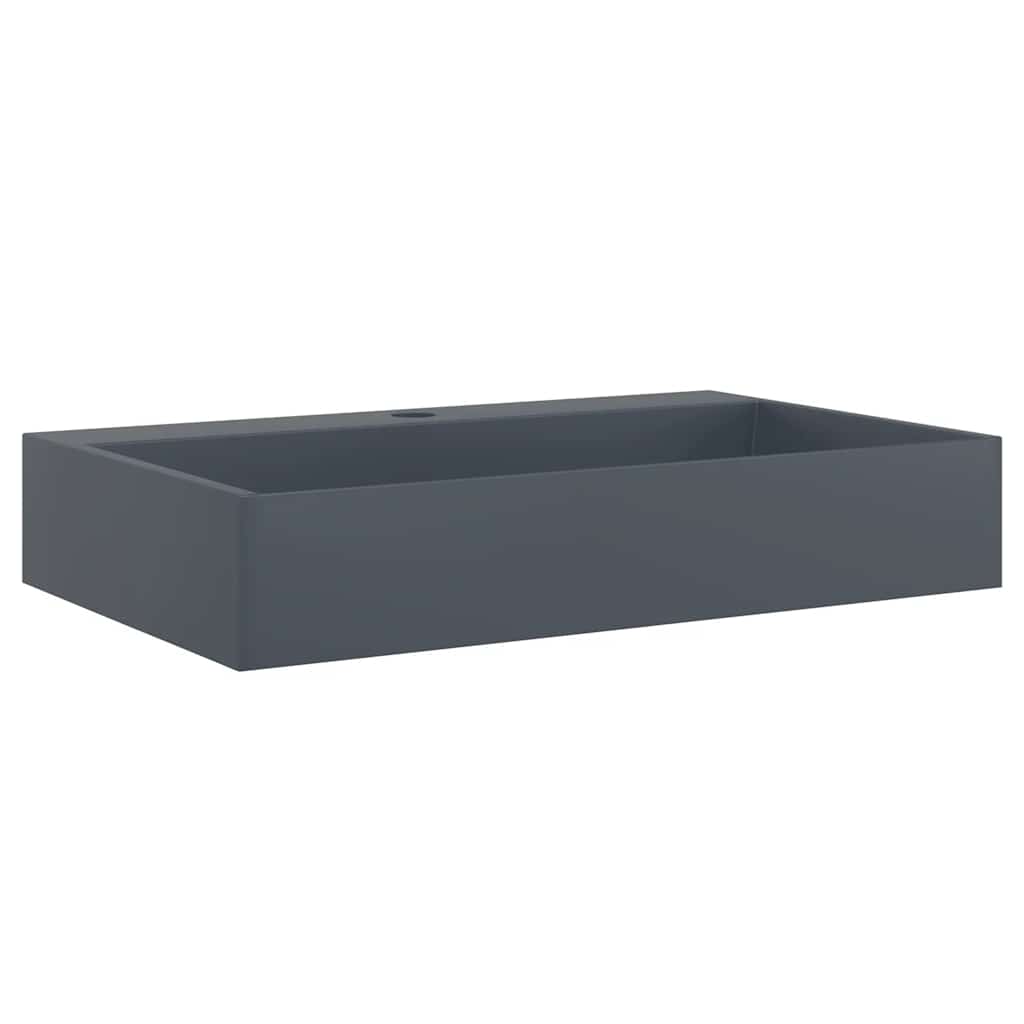 Handfat 60x38x11 cm mineralgjuten/marmor antracit