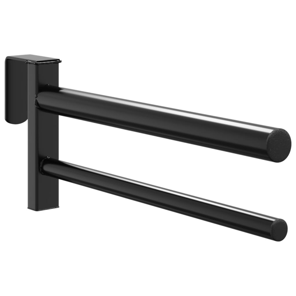 Sadelställ dubbel arm bärbar svart järn