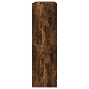 Skoskåp med 2 flip-lådor rökfärgad ek 80x34x116 cm