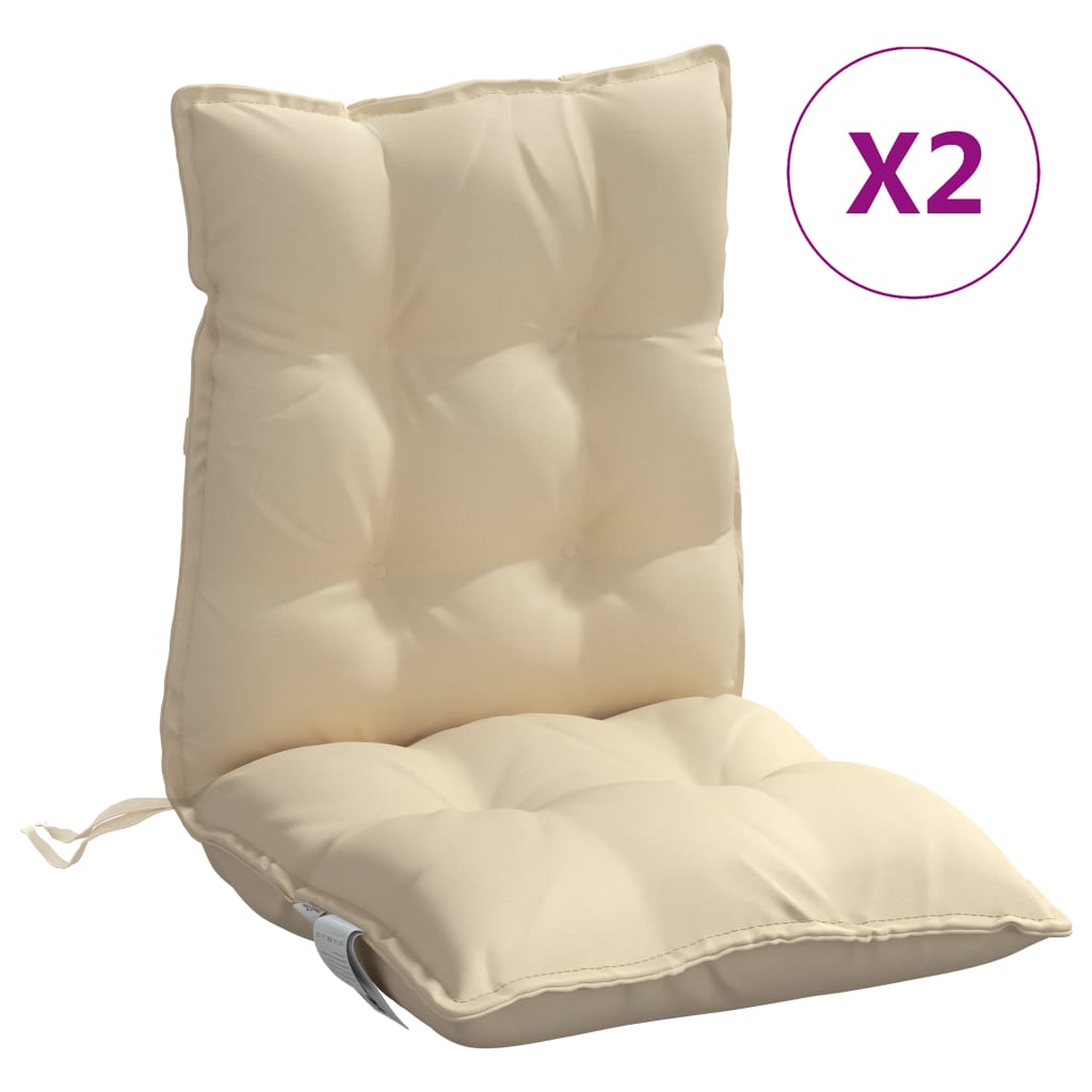 Stolsdynor låga 2 st beige oxfordtyg