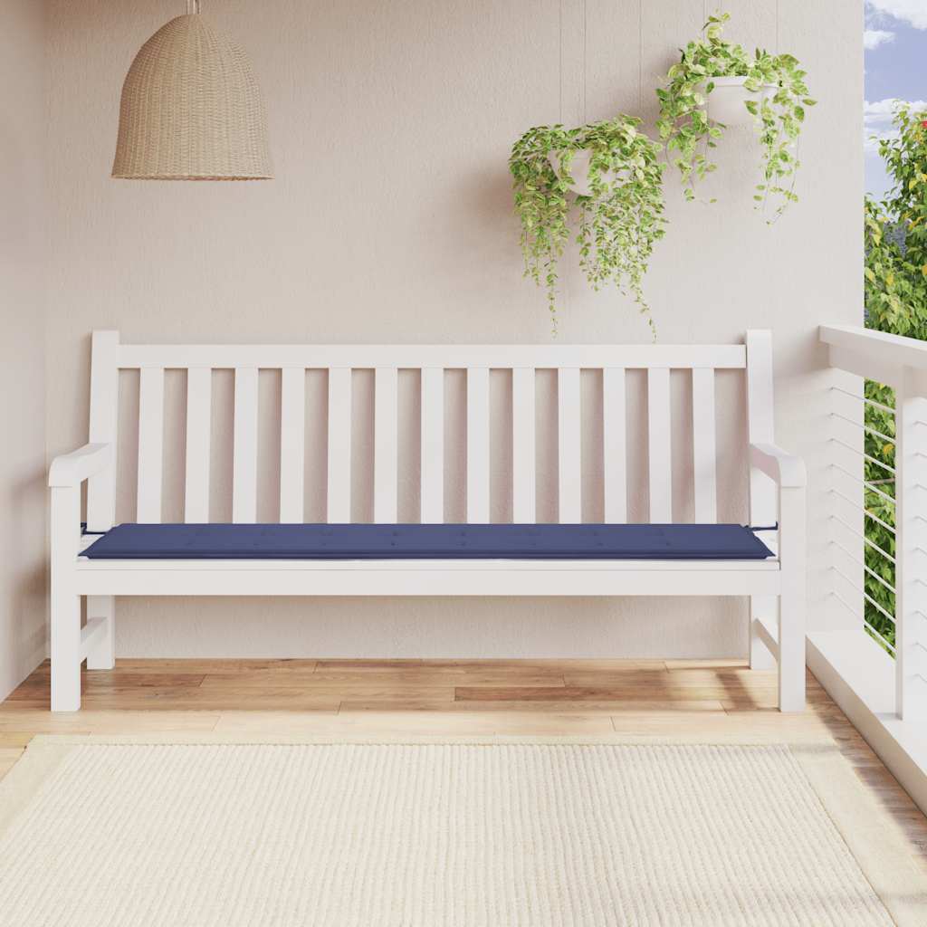 Bänkdyna för trädgården marinblå 200x50x3 cm oxfordtyg