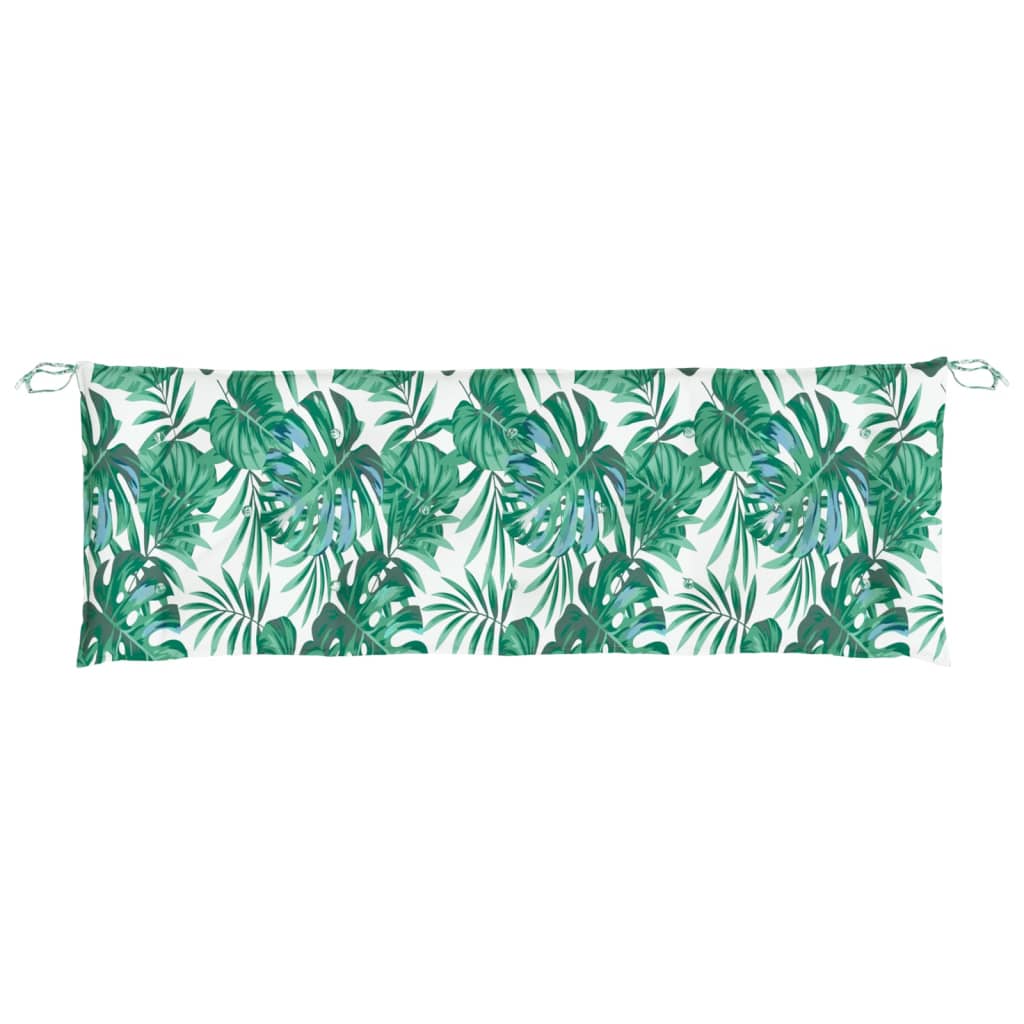 Bänkdyna för trädgården bladmönster 150x50x7 cm oxfordtyg