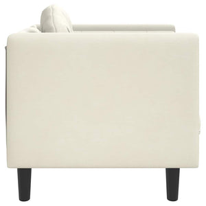 Fåtölj med sittdyna gräddvit sammet