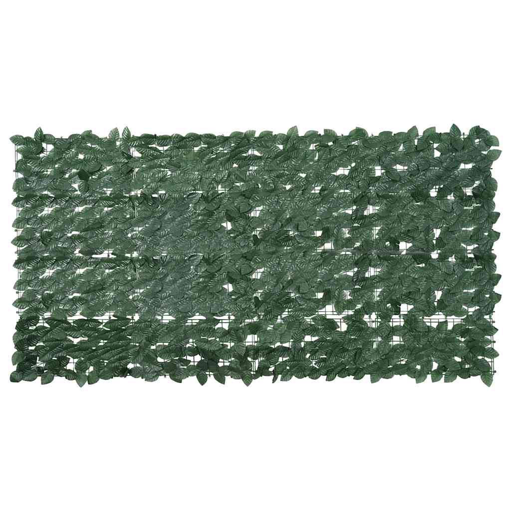 Balkongskärm mörkgröna blad 200x100 cm