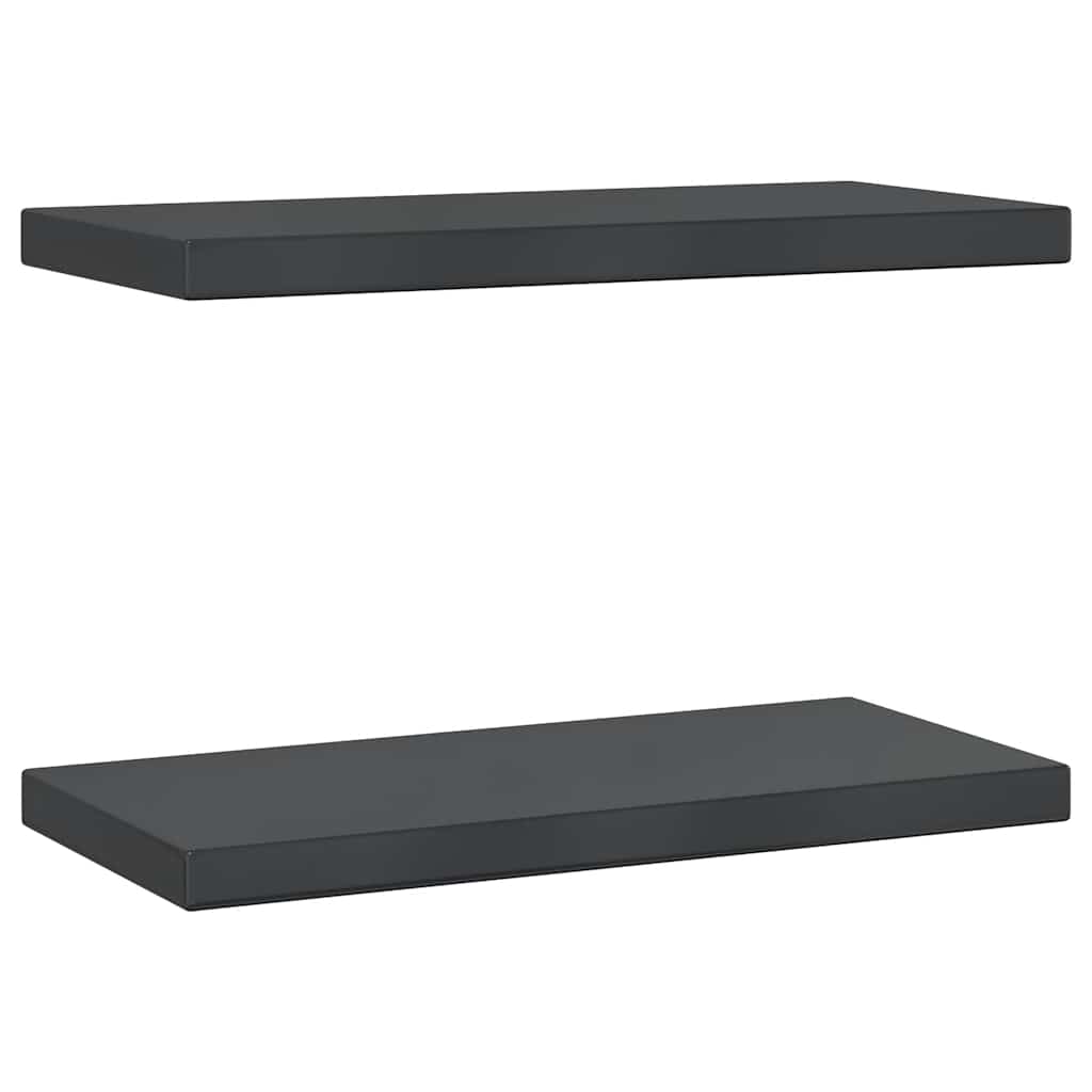 Vägghyllor 2 st 50x23,5 cm svart rostfritt stål