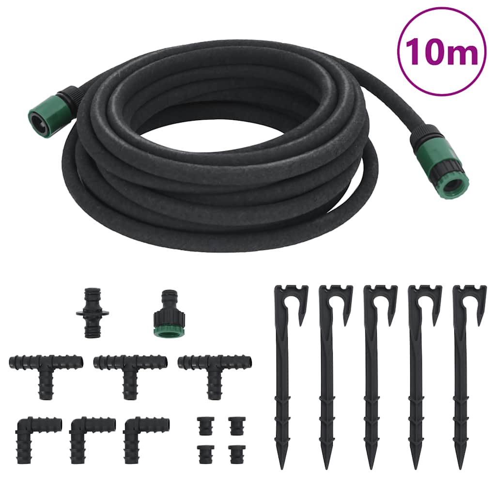 Fuktslang svart 0,6" 10 m gummi