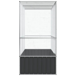 Voljär silver 210,5x107x212 cm stål