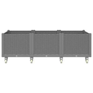 Odlingslåda med spaljé ljusgrå 150x80x54 cm PP