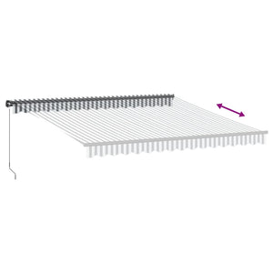 Markis manuellt infällbar med LEDs antracit och vit 400x350 cm