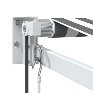 Markis infällbar antracit och vit 3,5x2,5 m tyg&aluminium