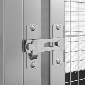 Voljär med utbyggnad silver 704x303x216 cm stål