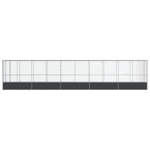 Voljär med utbyggnad silver 1042,5x107x212 cm stål