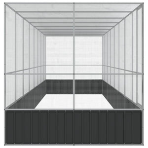 Voljär med utbyggnad silver 832x207x212 cm stål