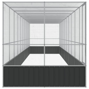 Voljär med utbyggnad silver 1039x207x212 cm stål