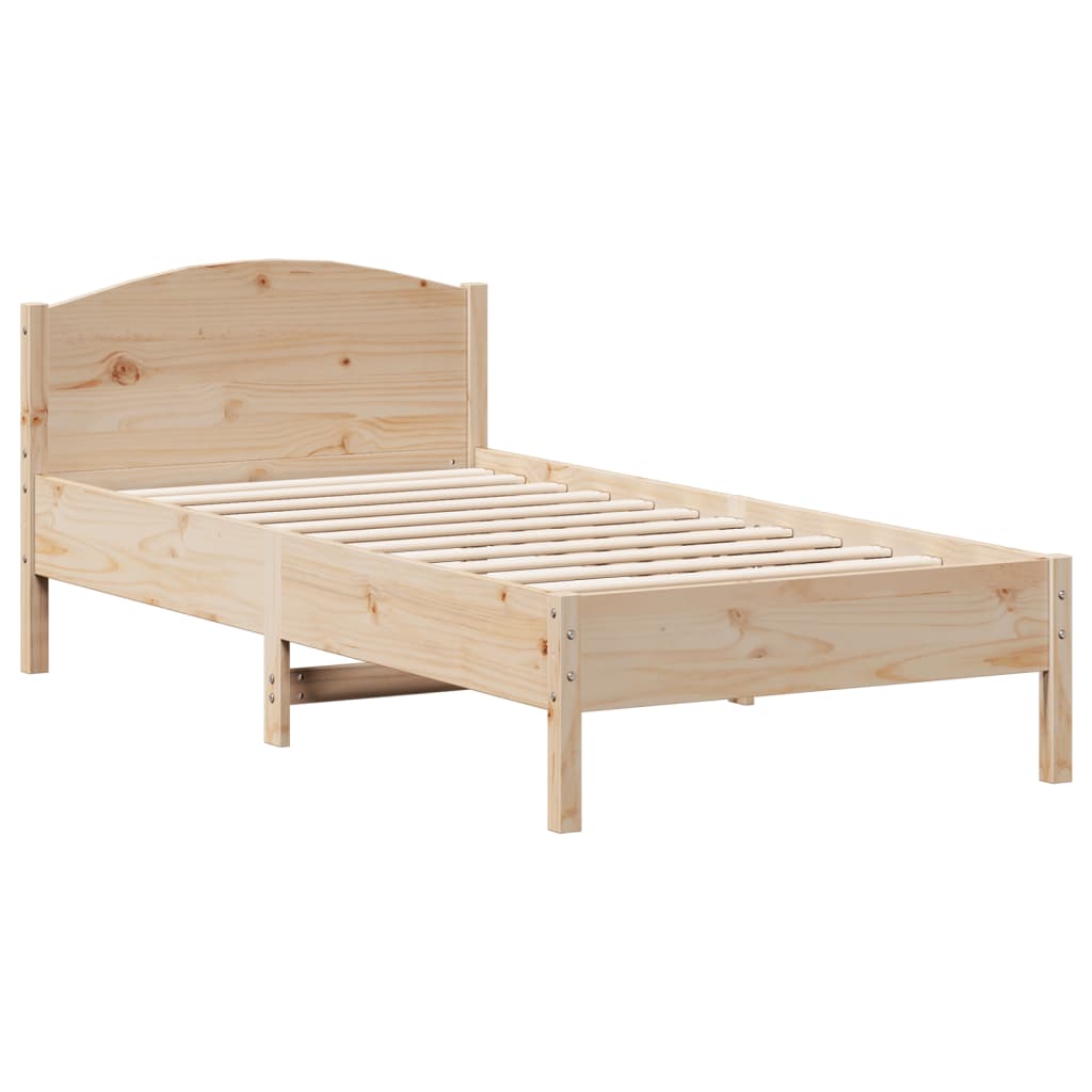 Sängram utan madrass 90x190 cm massiv furu