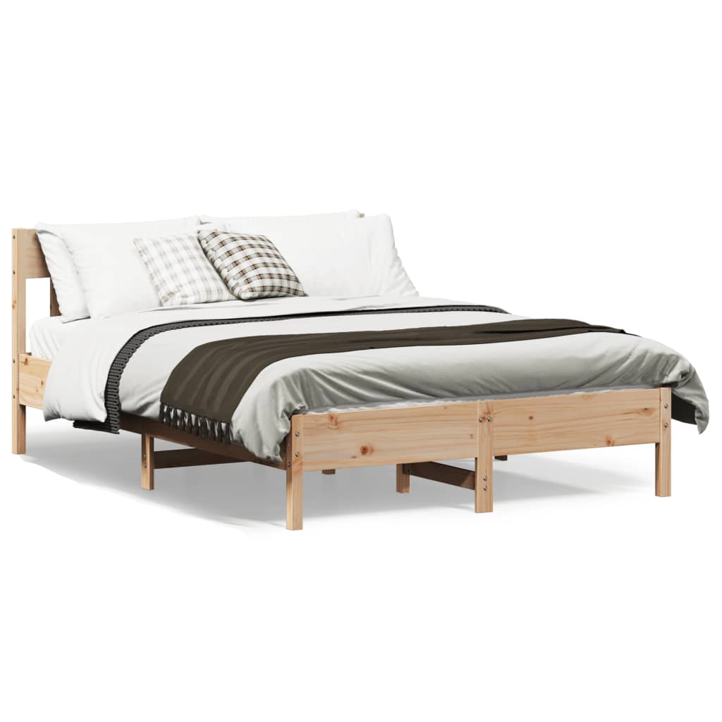 Sängram utan madrass 135x190 cm massiv furu