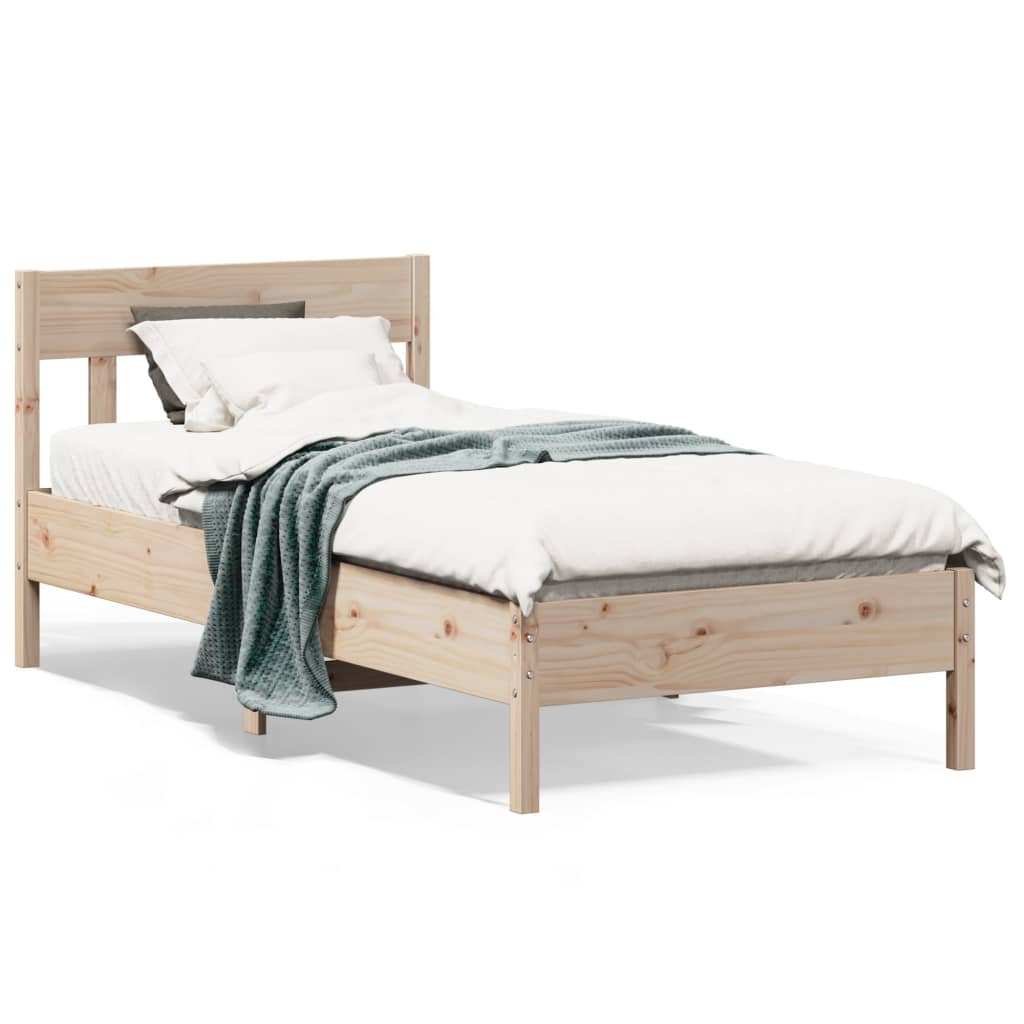 Sängram utan madrass 90x190 cm massiv furu