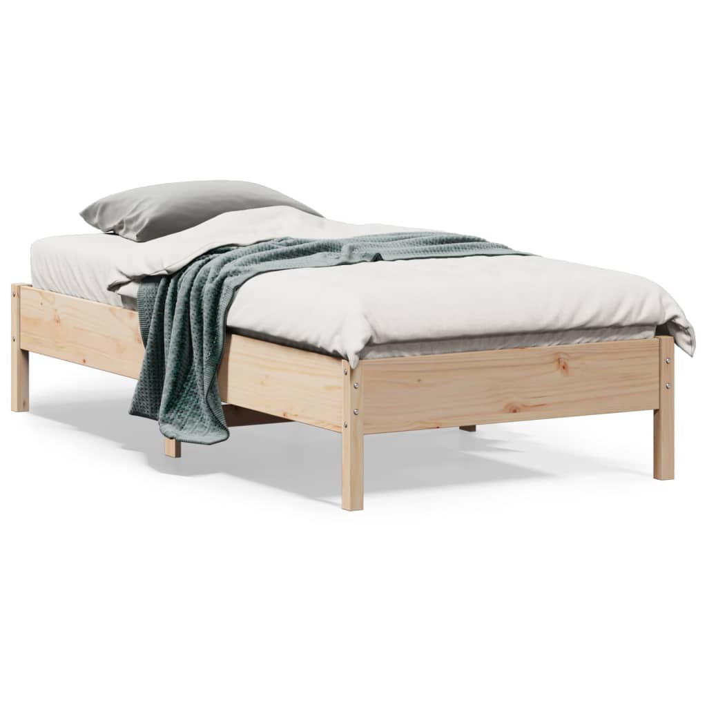 Sängram utan madrass 90x190 cm massiv furu