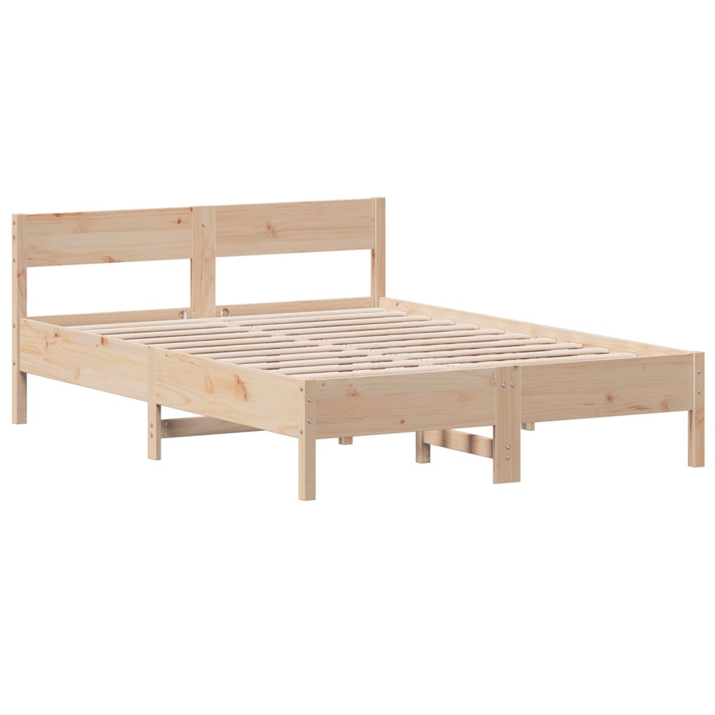 Sängram utan madrass 150x200 cm massiv furu