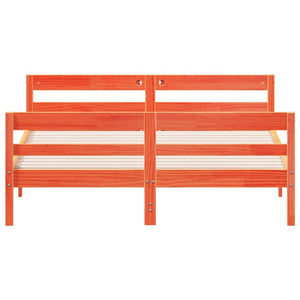 Sängram utan madrass vaxbrun 120x200 cm massiv furu