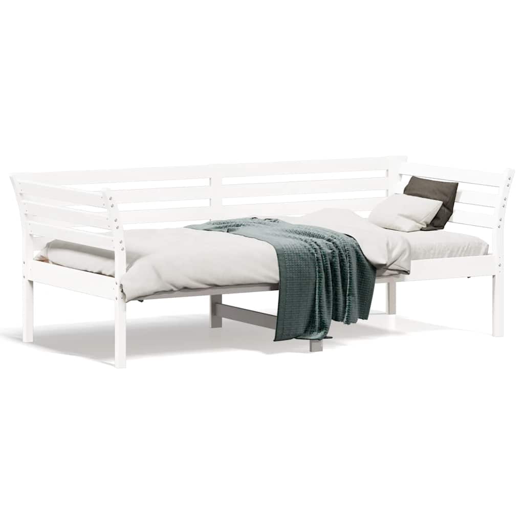 Dagbädd utan madrass vit 75x190 cm massiv trä furu