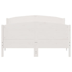 Sängram utan madrass vit 150x200 cm massiv furu