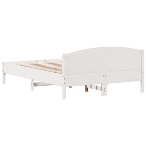 Sängram utan madrass vit 160x200 cm massiv furu