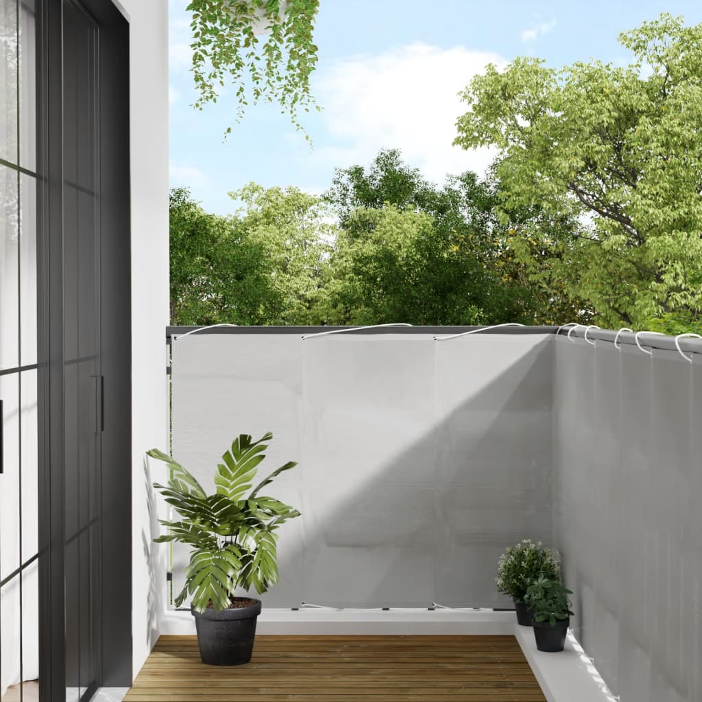 Balkongskärm ljusgrå 120x600 cm 100% polyester oxford
