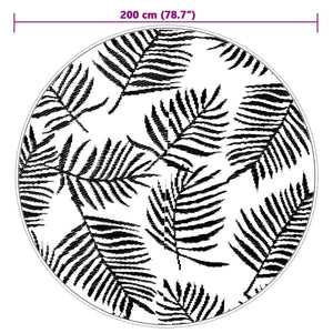 Utomhusmatta ARAKIL vit och svart Ø200 cm PP