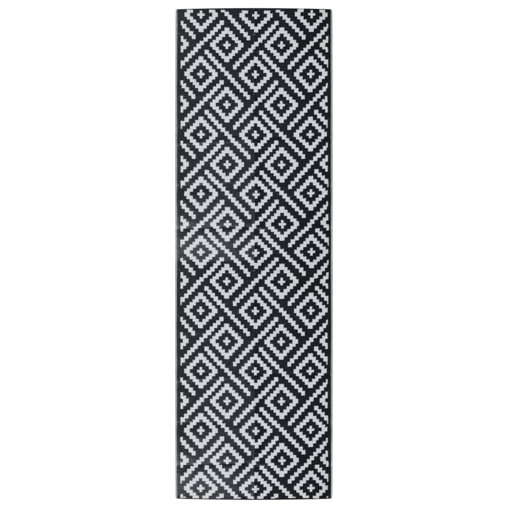 Utomhusmatta ARAKIL vit och svart 80x250 cm PP