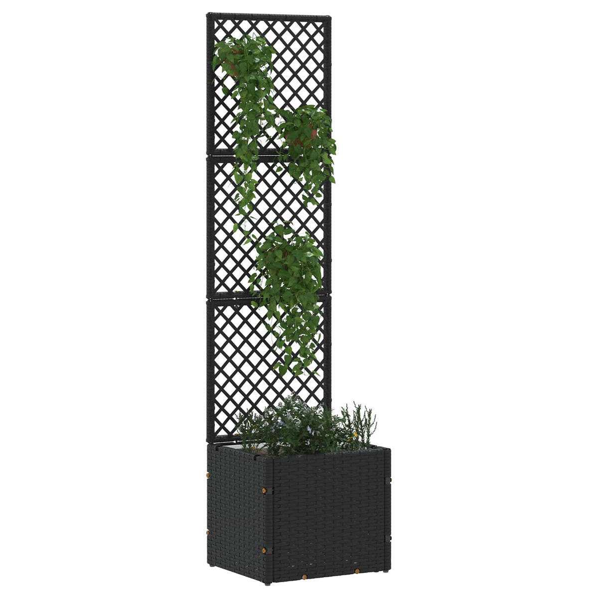 Trädgårdsspira planterare Svart 35 x 30 x 135 cm Metall