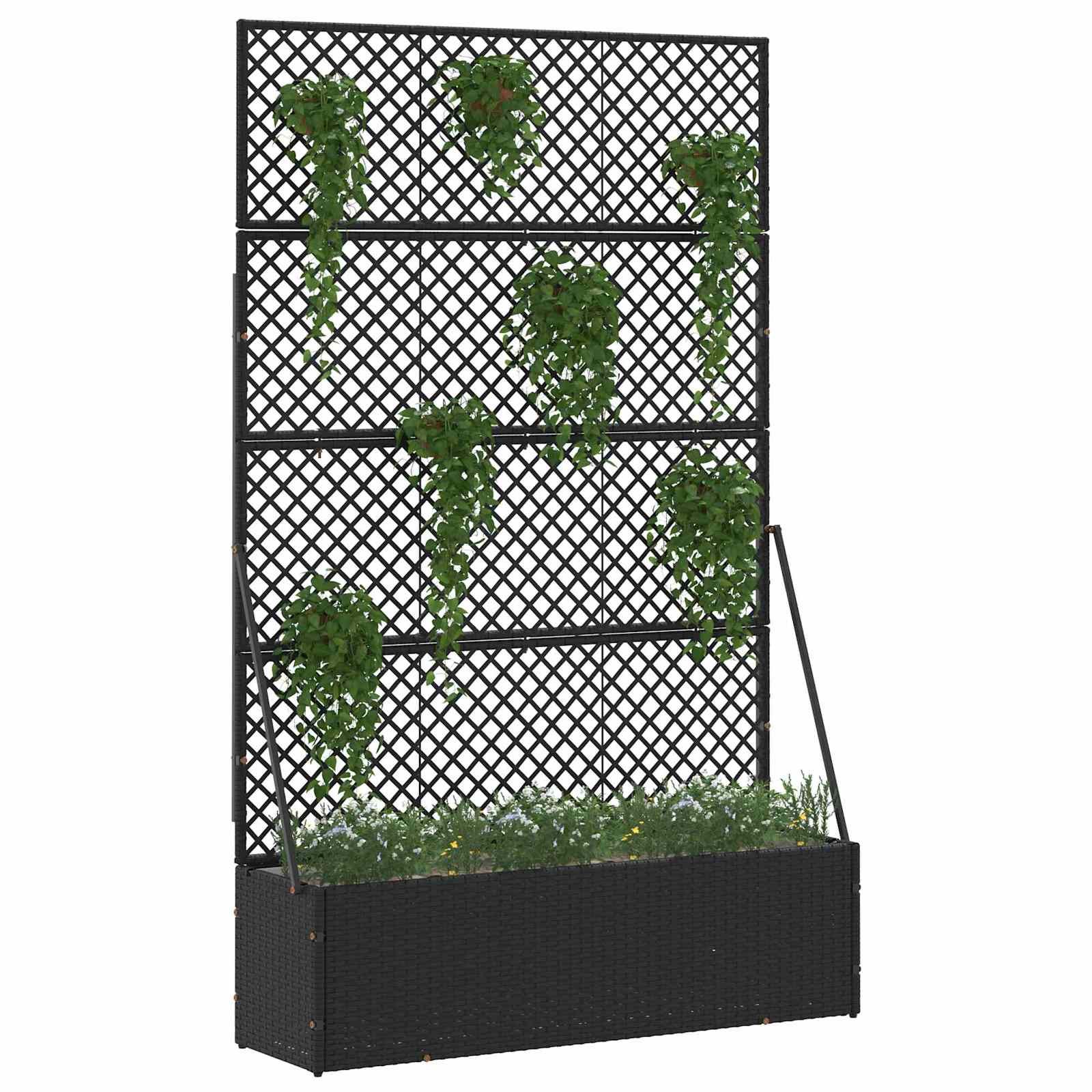 Trädgårdsspira planterare Svart 105 x 30 x 170 cm Metall