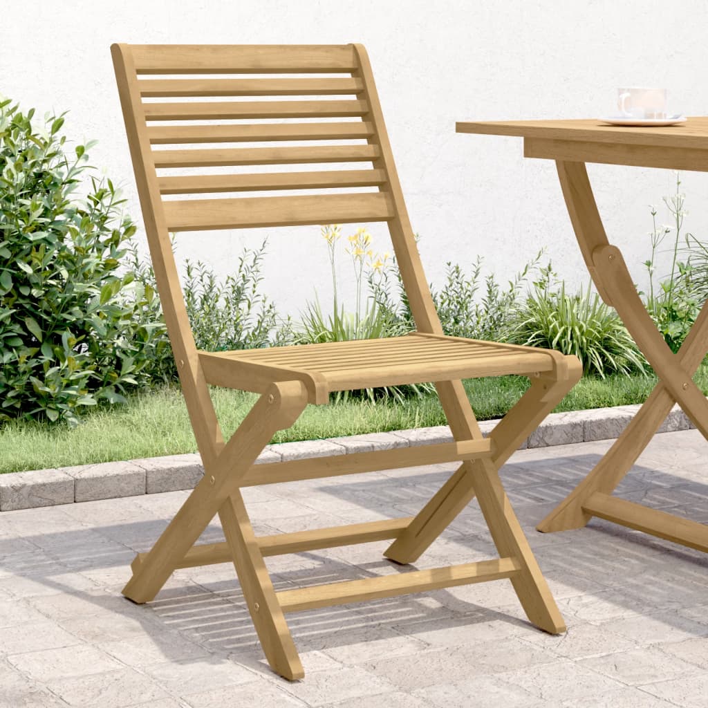 Hopfällbara trädgårdsstolar 2 st 48,5x61,5x87 cm massiv akacia
