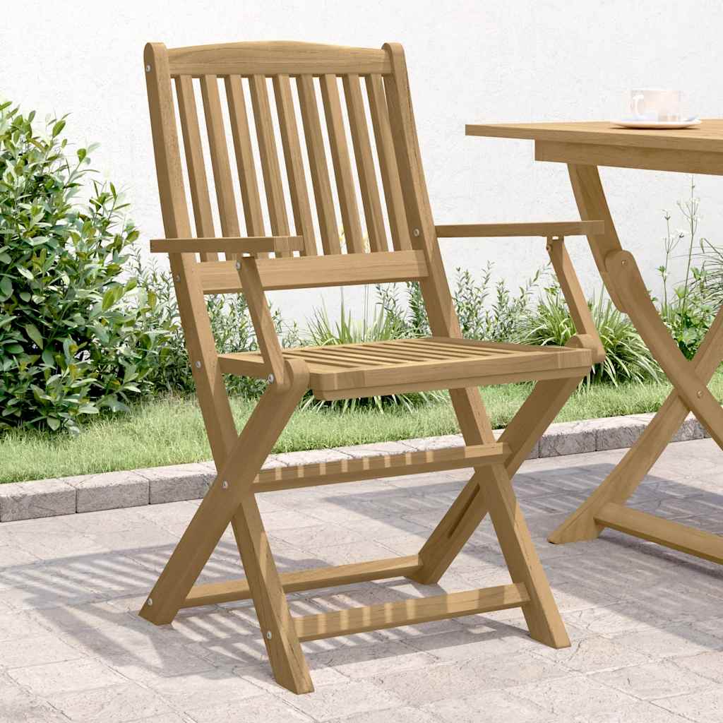 Hopfällbara trädgårdsstolar 2 st 54x61x88 cm massiv akacia