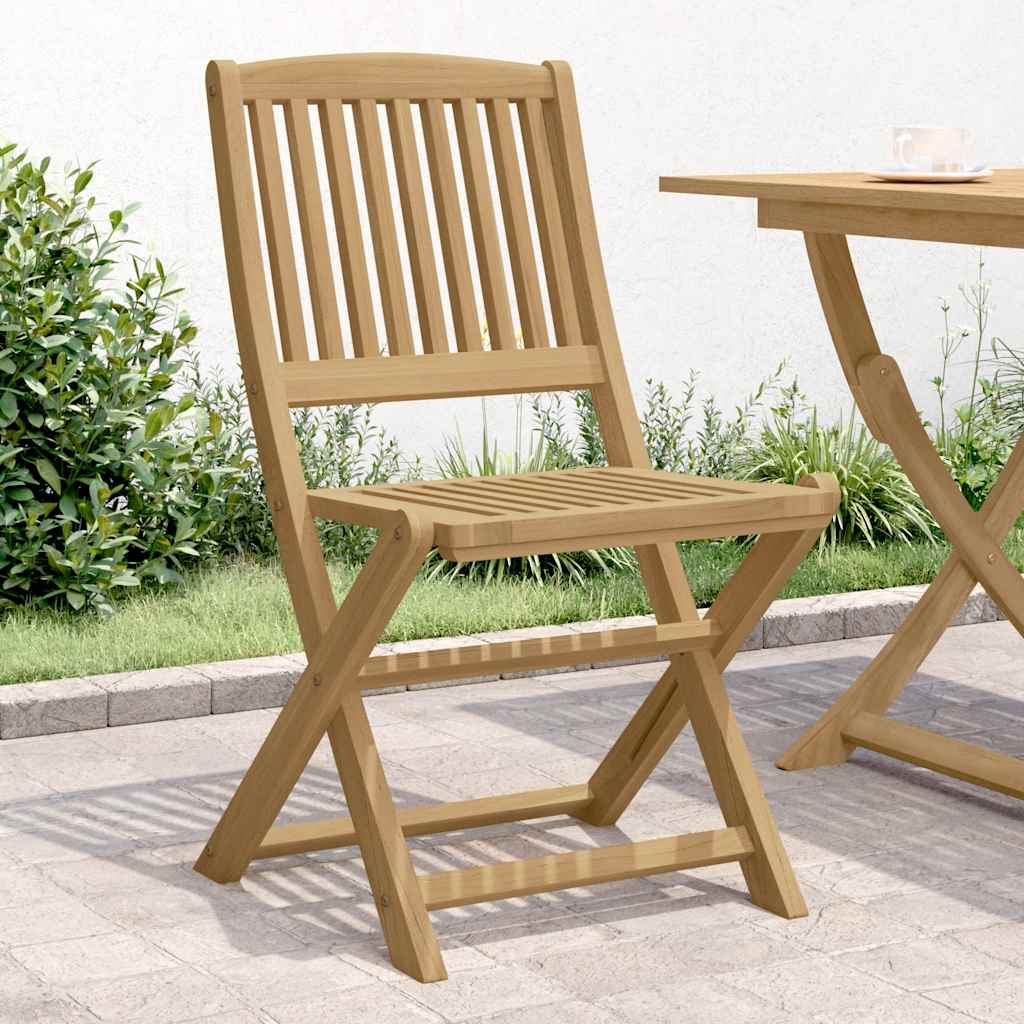 Hopfällbara stolar 2 st 57x48,5x90 cm massivt trä akacia