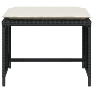 Reclinerstol för trädgården med fotpall svart konstrotting