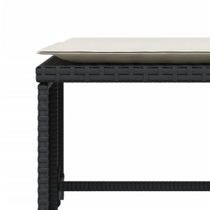 Reclinerstol för trädgården med fotpall svart konstrotting