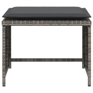 Reclinerstol för trädgården med fotpall grå konstrotting