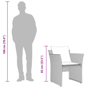 Reclinerstol för trädgården med fotpall grå konstrotting