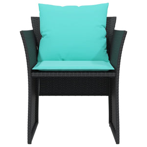 Reclinerstol för trädgården med fotpall svart konstrotting