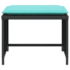 Reclinerstol för trädgården med fotpall svart konstrotting