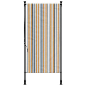 Rullgardin utomhus gul och vit 120x270 cm tyg&stål