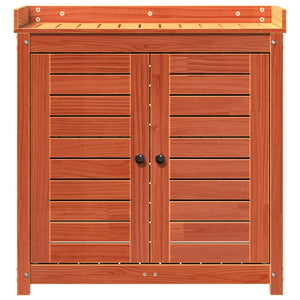 Växtbord med hyllor brun 82,5x50x86,5 cm massiv furu