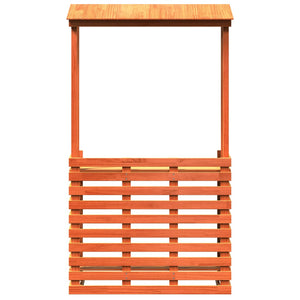 Barbord för trädgården med tak vaxad brun 112,5x57x195,5 cm
