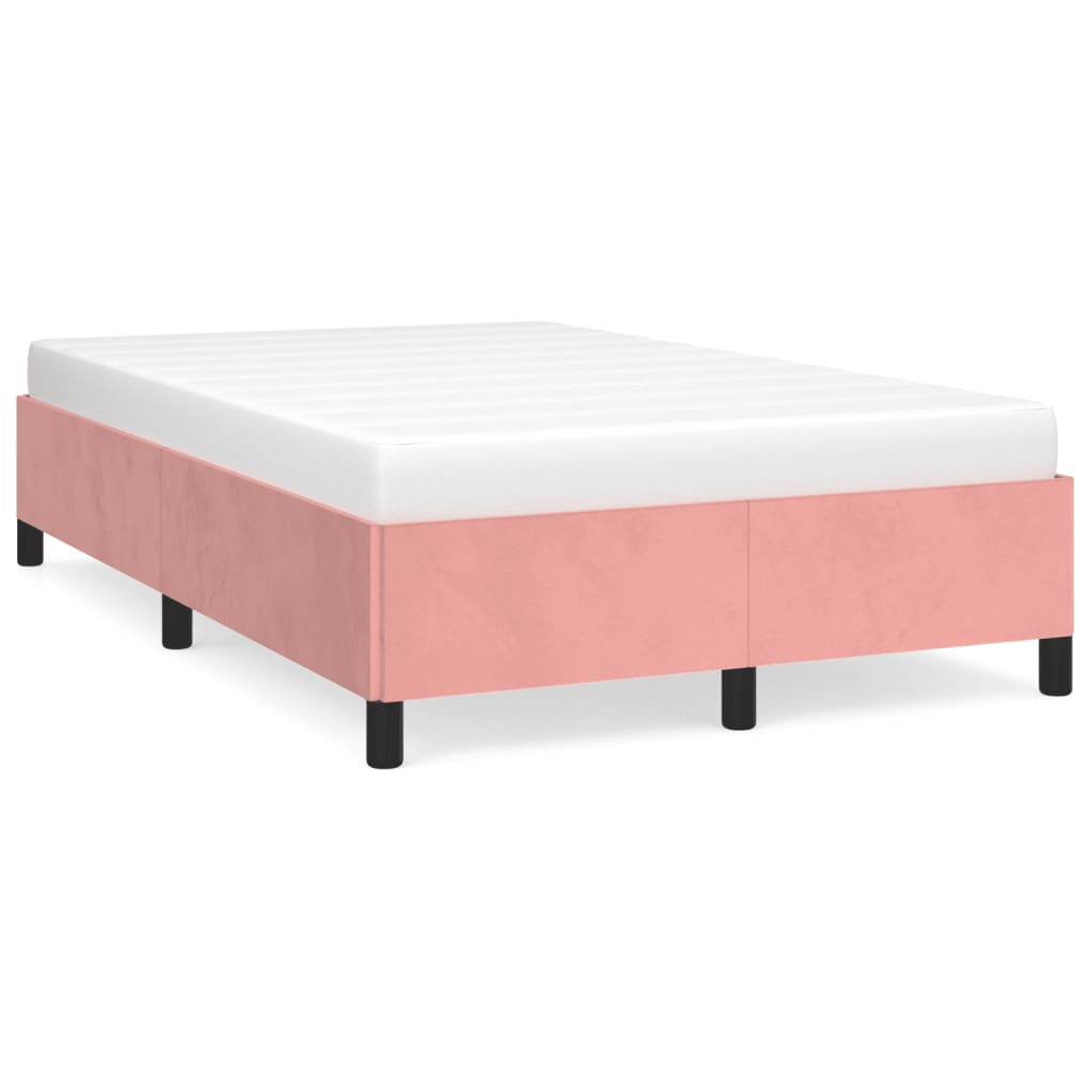 sängram utan madrass rosa 120x190 cm sammet