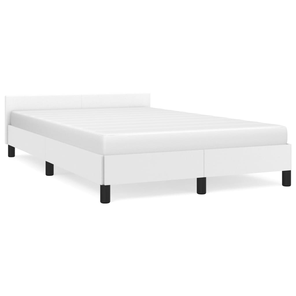 sängram utan madrass vit 120x190 cm konstläder