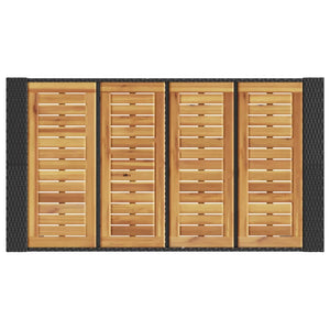 Trädgårdsbord med akaciaträ svart 145x80x110 cm konstrotting