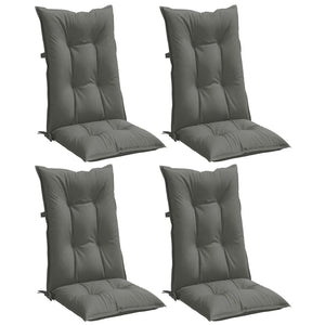 Stolsdynor högt ryggstöd 4 st melerad mörkgrå 120x50x7 cm tyg